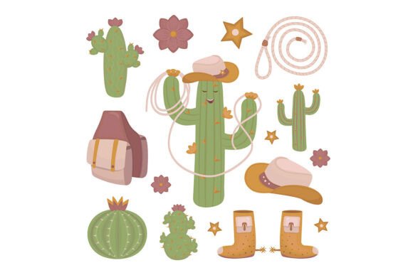 Bringing the Wild West to Life with a Cowboy Doodle Set in Boho Style