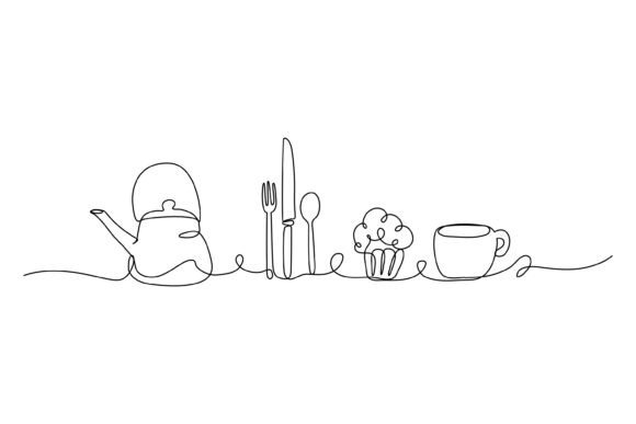 Continuous Line Design of Cooking Art