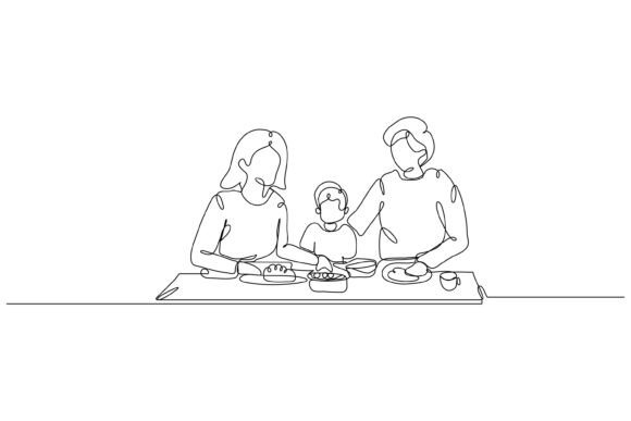 Continuous Line Design of Eating: Integrating Minimalist Art into Daily Workflows