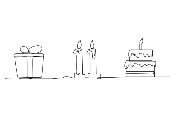 Continuous Line Eleventh Birthday Design