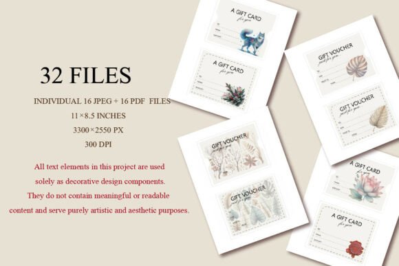 Elegant Printable Gift Cards Collection