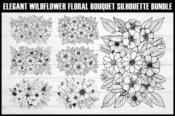 Elegant Wildflower Floral Bouquet Vector