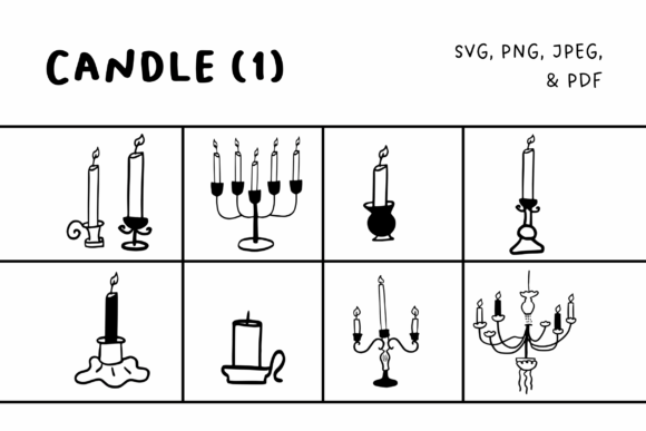 Evaluating Candle Hand-Drawn Set 1 for Cozy Branding and Design Projects