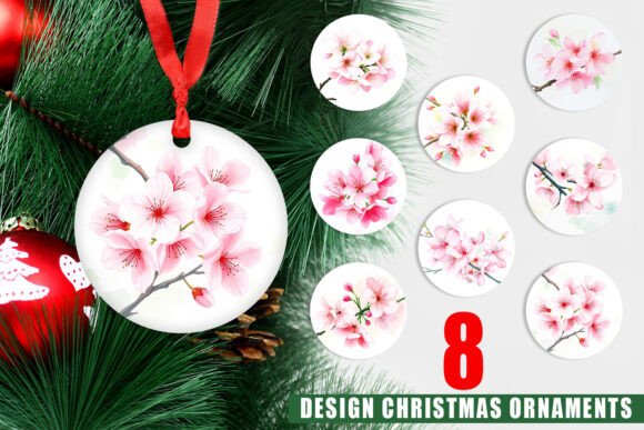 Evaluating the Ornament Cherry Blossoms Digital Design Set for Holiday Crafting