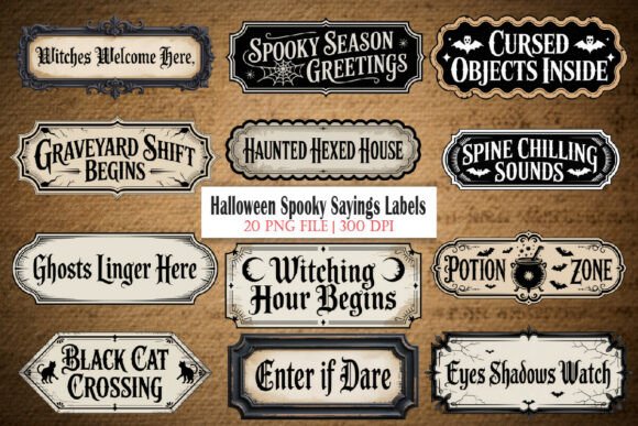 Evaluating the Utility of Vintage Halloween Spooky Sayings Labels for Creative Projects