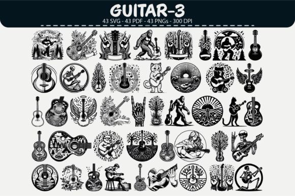 Guitar Vector Clipart – 43 Designs: The Ultimate Resource for Music-Themed Creativity