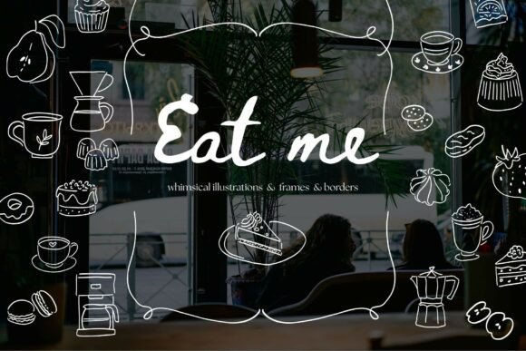 Infusing Warmth into Design with Whimsical Line Art: A Cafe Dessert Collection