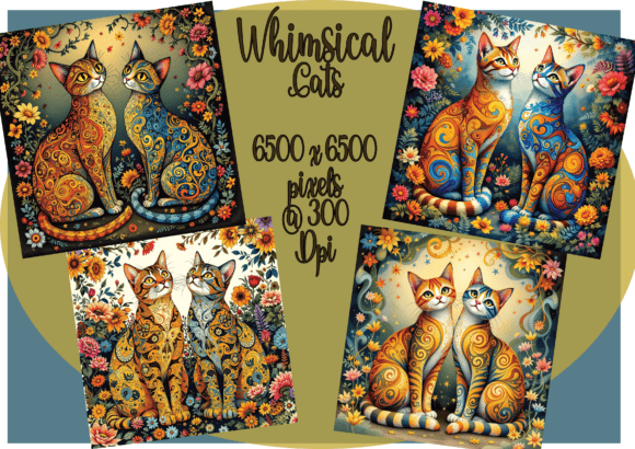 Klimt-Inspired Feline Enchantment