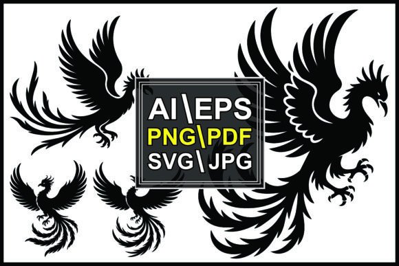 Phoenix Bird Various Poses Silhouettes: A Guide to Mythical Vector Assets