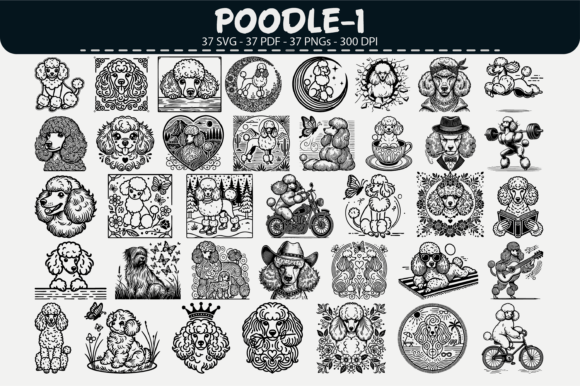 Poodle Vector Clipart: 37 Unique Designs