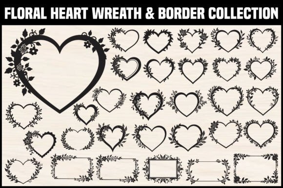 Romantic Floral Heart Frame Bundle