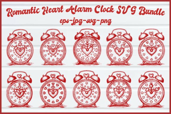 Romantic Heart Alarm Clock SVG Bundle: A Design Evaluation