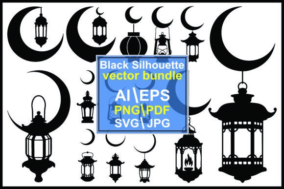 Silhouette Crescent Moons Islamic Bundle: A Creative Resource for Designers
