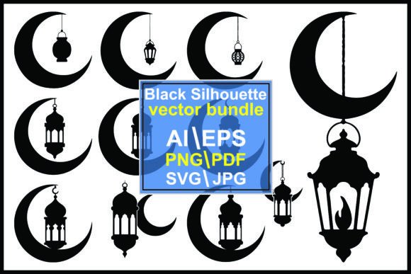 Silhouette Crescent Moons Lanterns: A Guide to Digital Design Assets for Ramadan and Islamic Celebrations