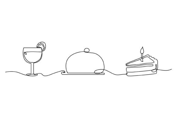 Strategic Branding with Continuous Line Drinks and Cakes