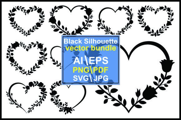 Strategic Design Application: Leveraging Black Floral Heart Frames with Roses for Brand Impact