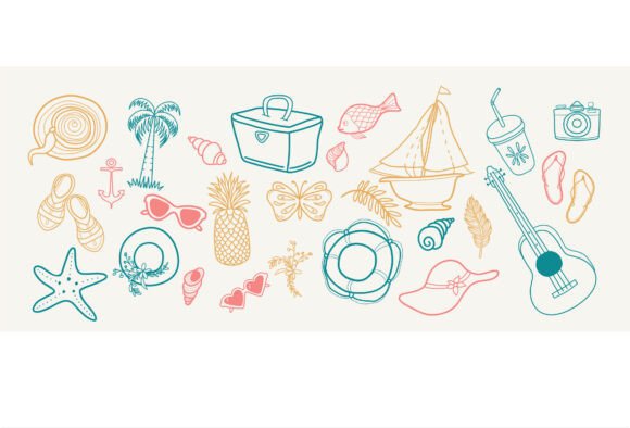 Summer Doodles: A Practical Guide to Hand-Drawn Vector Icons for Travel and Lifestyle Branding