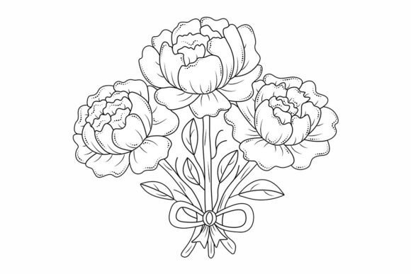 The Timeless Allure of Three Black Line Peonies in Modern Design