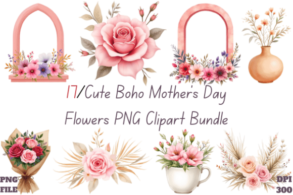 Unlocking Creativity with Cute Boho Mother's Day Flowers PNG Clipart: A Guide to Digital Sublimation Design