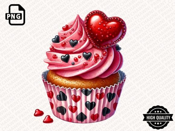Valentine Cupcake Clipart PNG for Creative Projects
