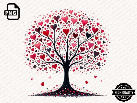 Valentine s Day Heart Tree Clipart PNG: A Versatile Asset for Romantic Design Projects